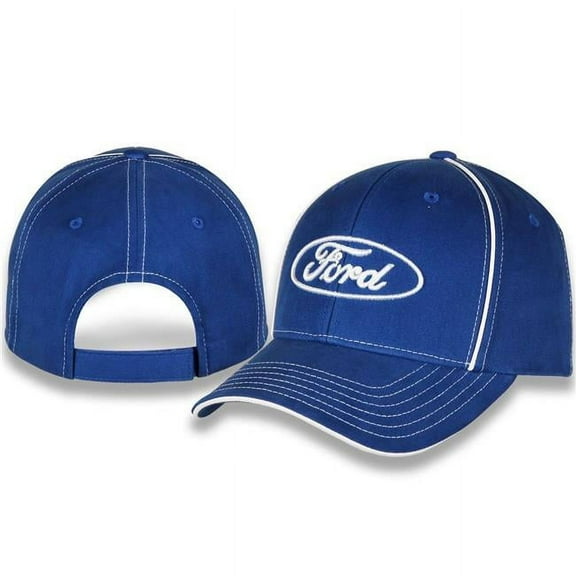 Checkered Flag FOG1831 Ford Oval Logo Checkered Flag Sports Blue Adjustable Structured Hat