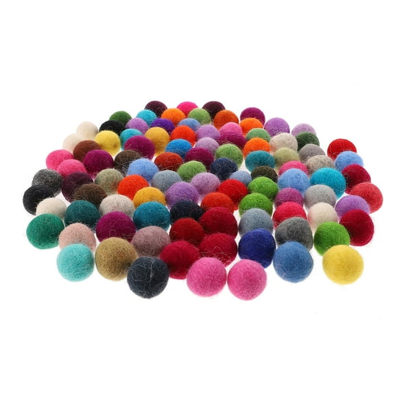 KALLORY 100Pcs Craft Pom Pom Balls Diy Wool Felt Balls Multi Colored For Clothes Decor And Party Decoration