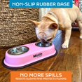 thumbnail image 4 of Double Dog Bowls Set with Elevated Base and 2 (8 oz) Stainless Steel Removable Dishes (Black Velvet) – Double Cat Food Water Bowl, Dog Puppy Food Bowl Set, Rust Resistant, 4 of 4