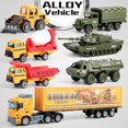 thumbnail image 5 of Kids Boys Construction Vehicles Play Set, Container Truck,Dump Truck, Mixer Truck, Tractor Bulldozer Diecast Vehicle,Birthday Gift 3 4 5 Year Old Toddler Boy Kid Child, 5 of 7