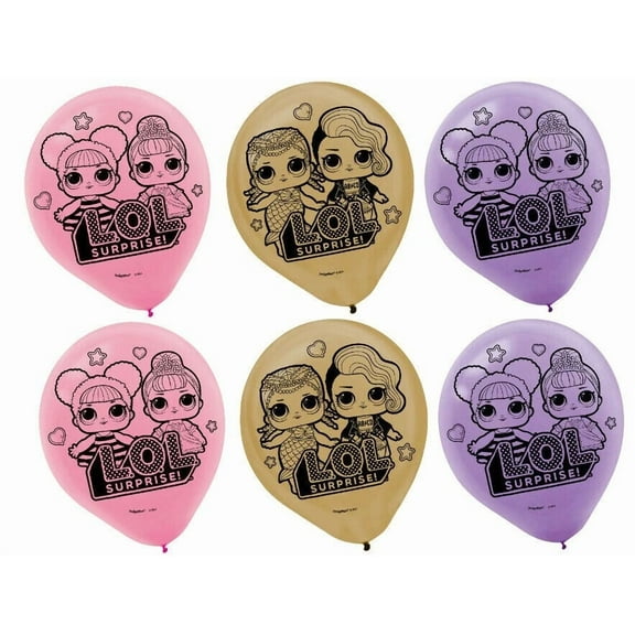 GRIND- Lol Surprise! Latex Balloons 6 Pieces Birthday Party Decorations 12 Inch Latex