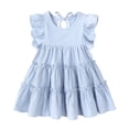 thumbnail image 6 of Shachafan Girls Tiered Party Dress With Ruffle Sleeves And Pleated Design For Summer Occasions Girl Dresses 5, 6 of 6