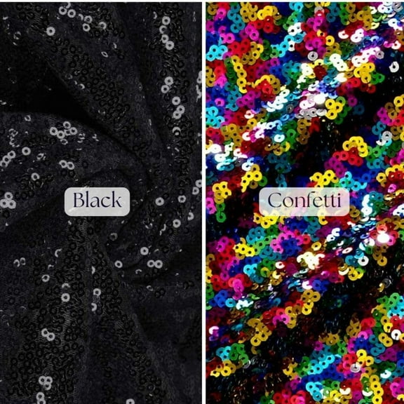 Shimmering Iridescent Sequin Fabric by the Yard – 3mm Sequins on Stretch Mesh, 54” Wide Glitz Material for Dresses, Crafts & Event Décor ( 1 Yard, Confetti )