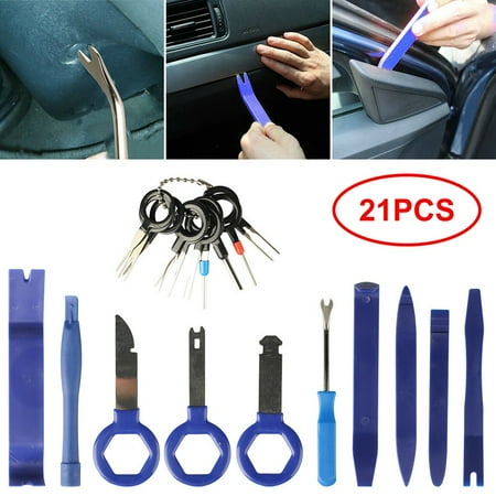 

21pcs Auto Trim Removal Tool Kit Car Panel Door Clip Fastener Pry Dashboard Set