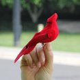 thumbnail image 2 of Sugeryy 12Pcs Artificial Birds Lovely Cardinal Clip On Christmas Tree Decoration Foam and Velvet Birds Festival Party Decor Red Birds, 2 of 4