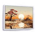thumbnail image 2 of Designart "African Sunset Over The Landscape" Africa Floater Framed Wall Art Prints, 2 of 5