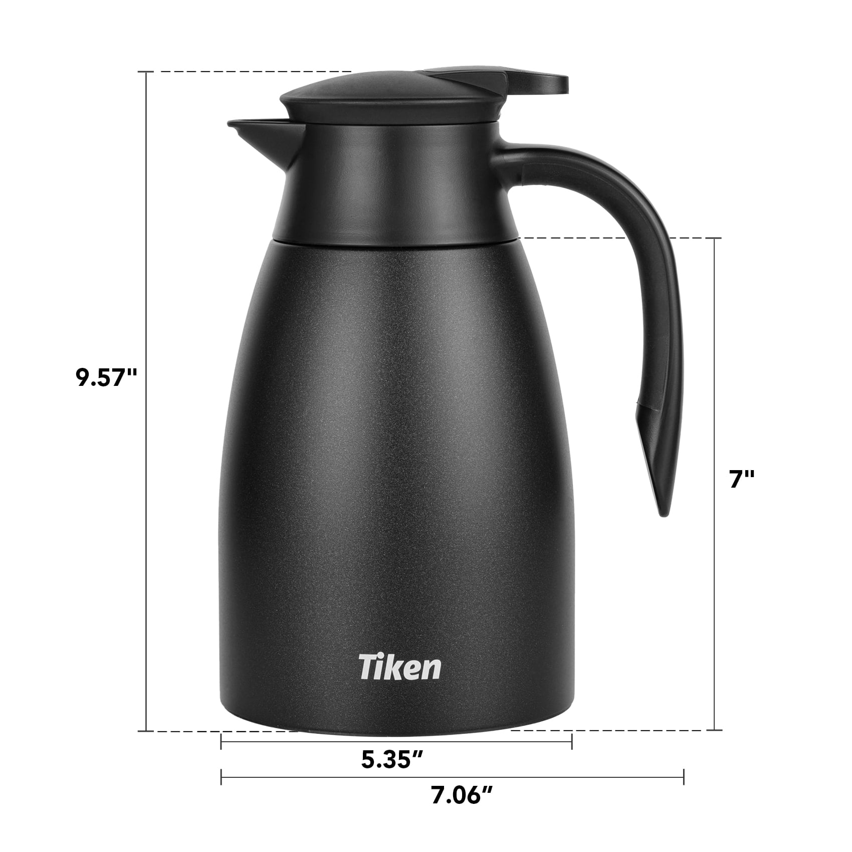 Luxshiny Thermal Carafe Stainless Steel Keeping Hot or Ice Cold Water  Vacuum Jug with Handle Hot Chocolate Pitcher for Home Restaurant Silver 1.  5L