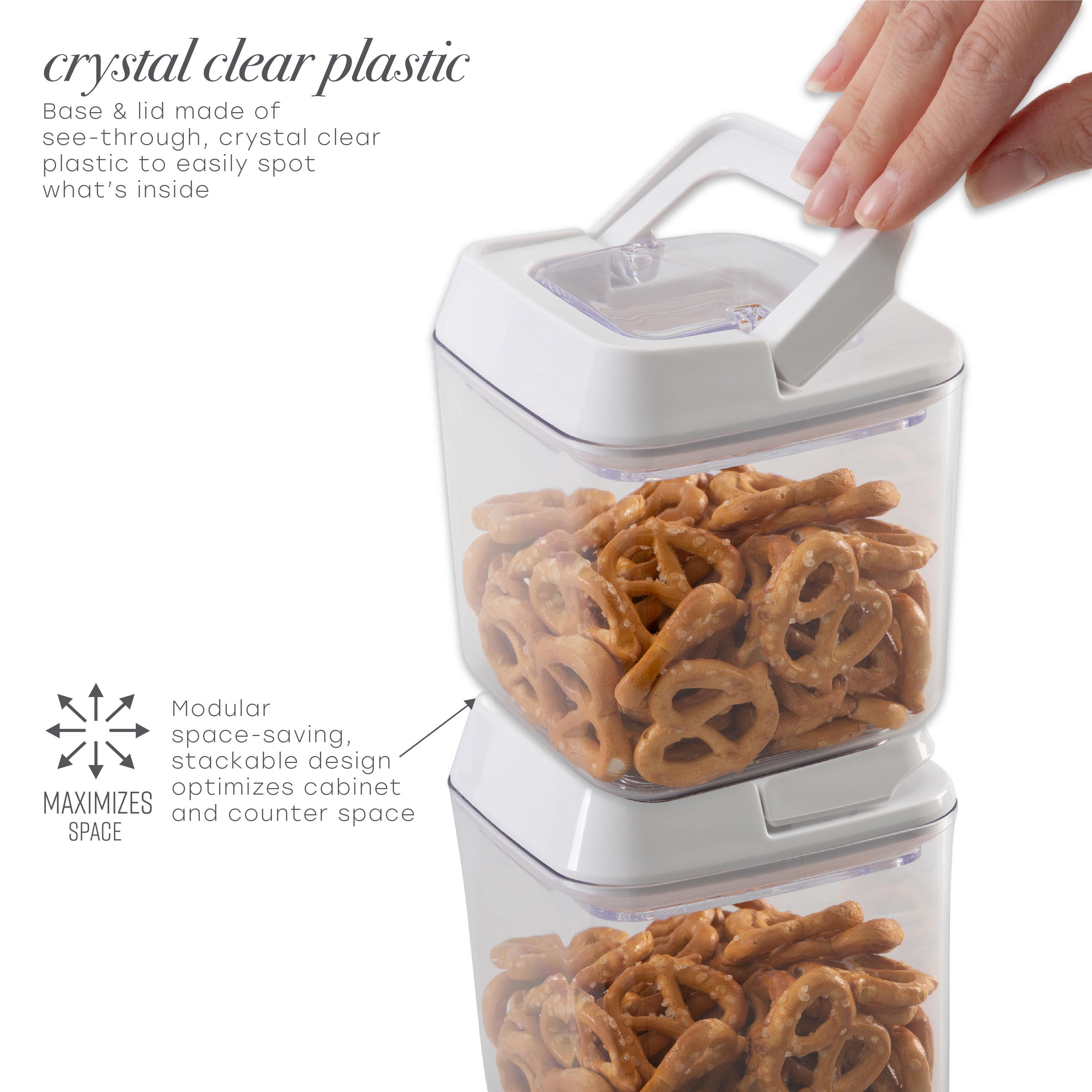 Kitchen Details 0.7 L Plastic Airtight Stackable Food Storage