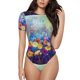 thumbnail image 1 of Balery Spring Flower Seasonal Body de cuello redondo de manga corta para mujer Tops de manga corta Tops básicos-Large, 1 of 7