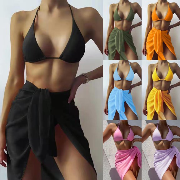 Ayfxijin Ladies' Split Bikini Swimsuit Set,Basic Beach Bathing Suit S-XL