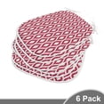 thumbnail image 2 of Ikat Dining Chair Pad, Geometric Illustration Curved Lines Oval Shapes Traditional South East Motifs, Water Resistant Pillow with Straps for Kitchen Seats, 6 Pieces Set, Maroon White, by Ambesonne, 2 of 5