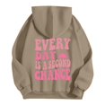 thumbnail image 4 of Tiweut Womens' Leisure Hoodies Hoodies Letter Printed Long Sleeve Hooded Loose Fit Sweatshirt Blouses Brown,L, 4 of 4