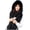 Black, variant on Winter Warm Women Hoodie Hat/Scarf/Gloves Set Soft Plush Thick Warm Hat
