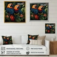 thumbnail image 4 of Designart "Tropical Parrots in Orange and Green" Animals Framed Wall Art Decor - Modern Orange Parrot Entryway Framed Wall Art, 4 of 6