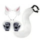 thumbnail image 5 of Disfraz de cosplay,Kit de disfraz de gato con orejas de peluche y cola de piel sintética,Accesorios de cosplay para fiesta de Halloween para mujer,Guantes de disfraz de gato de peluche de cola, 5 of 6
