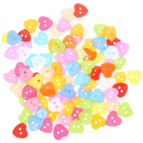 VANIDO 100pcs Heart Sewing Buttons Decorative for Sewing Craft DIY Pants Shirts Tool