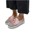 thumbnail image 4 of Fesfesfes Work Shoes Round Toe Fashion Rhinestone Flat Sole Lightweight Shoes One-footed Shoes Casual Shoes 38(6.5), 4 of 6