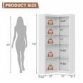 thumbnail image 2 of Corner Bookshelf 71.8'' Farmhouse Corner Bookcase, Tall Bookcase 5 Tier L-Shaped Corner Shelf Large Display Rack, Large Display with Storage Heavy Duty for Bedroom Living Room Home, 2 of 9