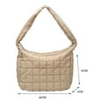 thumbnail image 3 of Bolso de mensajero de Color puro a cuadros Vintage para mujer, de gran capacidad de nailon, 3 of 5