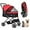 Red, variant on Pet Dog Stroller Four Wheels, Foldable with Storage Basket, Wagon for Cats, Dogs, Pet Babies Red