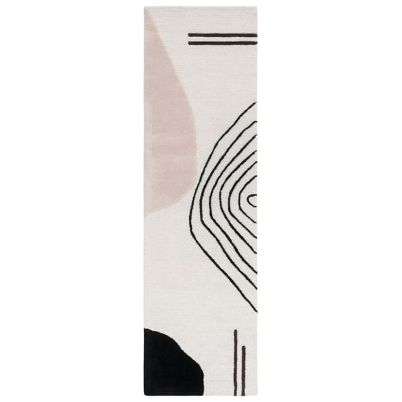 SAFAVIEH Rodeo Drive Dusan Abstract Runner Rug, Ivory/Blush, 2'3" x 12'