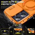 thumbnail image 6 of for Motorola Moto G Play 2025 / G Power 2025, Military Grade Shockproof Bumper Rugged Rotating Stand Ring Holder Anti-Scratch Magnetic Cover Compatible with Car Mount Case,Orange, 6 of 11