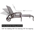 thumbnail image 2 of Durable Cast Aluminum Chaise Lounge Chair With Wheels, Adjustable 3-Position Backrest Ideal For Patio Relaxation, 2 of 8