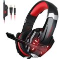 thumbnail image 1 of Auriculares estéreo para juegos, auriculares con cancelación de ruido y micrófono, luz LED, graves envolventes, orejeras con memoria suave para juegos de computadora portátil, 1 of 5