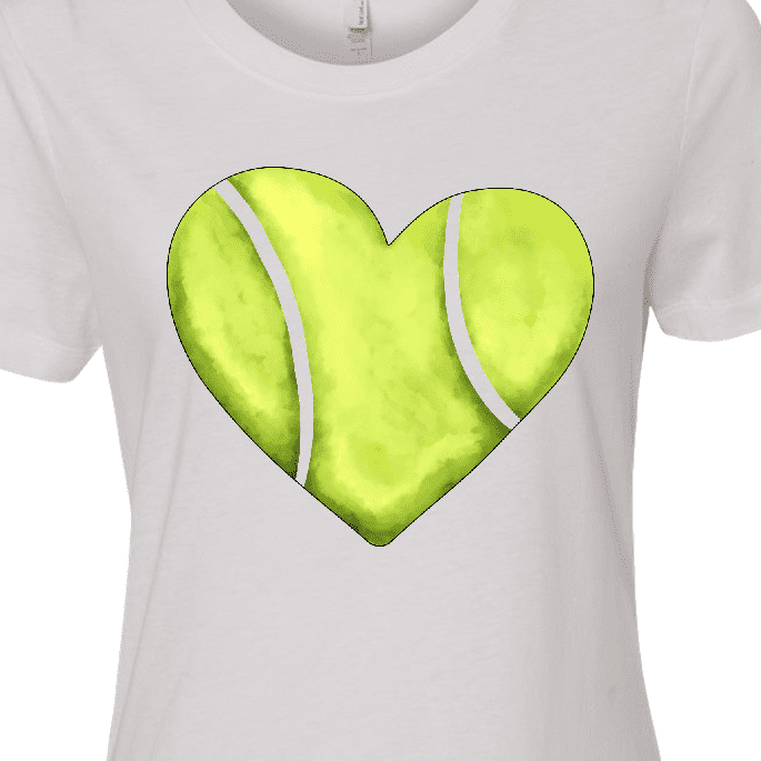 Inktastic Tennis Ball in Heart Women's T-Shirt
