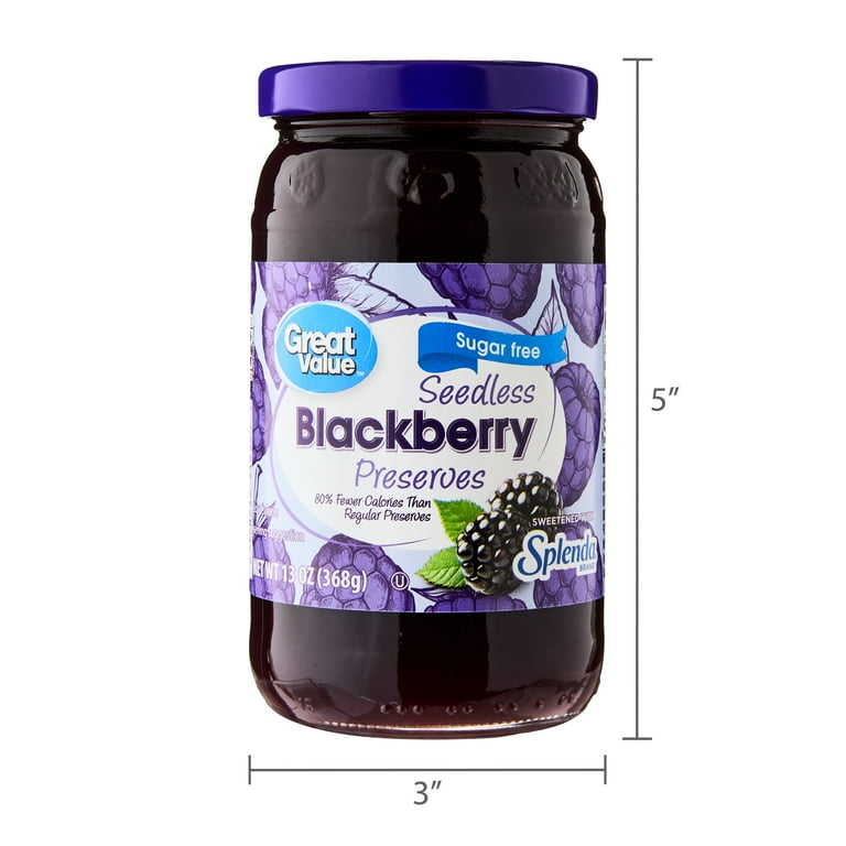 Great Value Blackberries Preserves 13 oz with 80% fewer calories