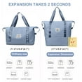 thumbnail image 3 of DAKIMOE Weekender Bags for Women, Travel Bag Carry on Gym Bag, Travel Duffle Bag with Wet Dry Pocket/Front Phone Pocket/Trolley Sleeve Pocket, Blue, 3 of 10