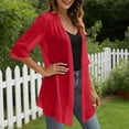 thumbnail image 5 of APEXFWDT Womens Kimono Beach Cover Up Chiffon Cardigan Summer Tops Casual Loose Sheer Open Front Cardigan,XXL,Red, 5 of 8