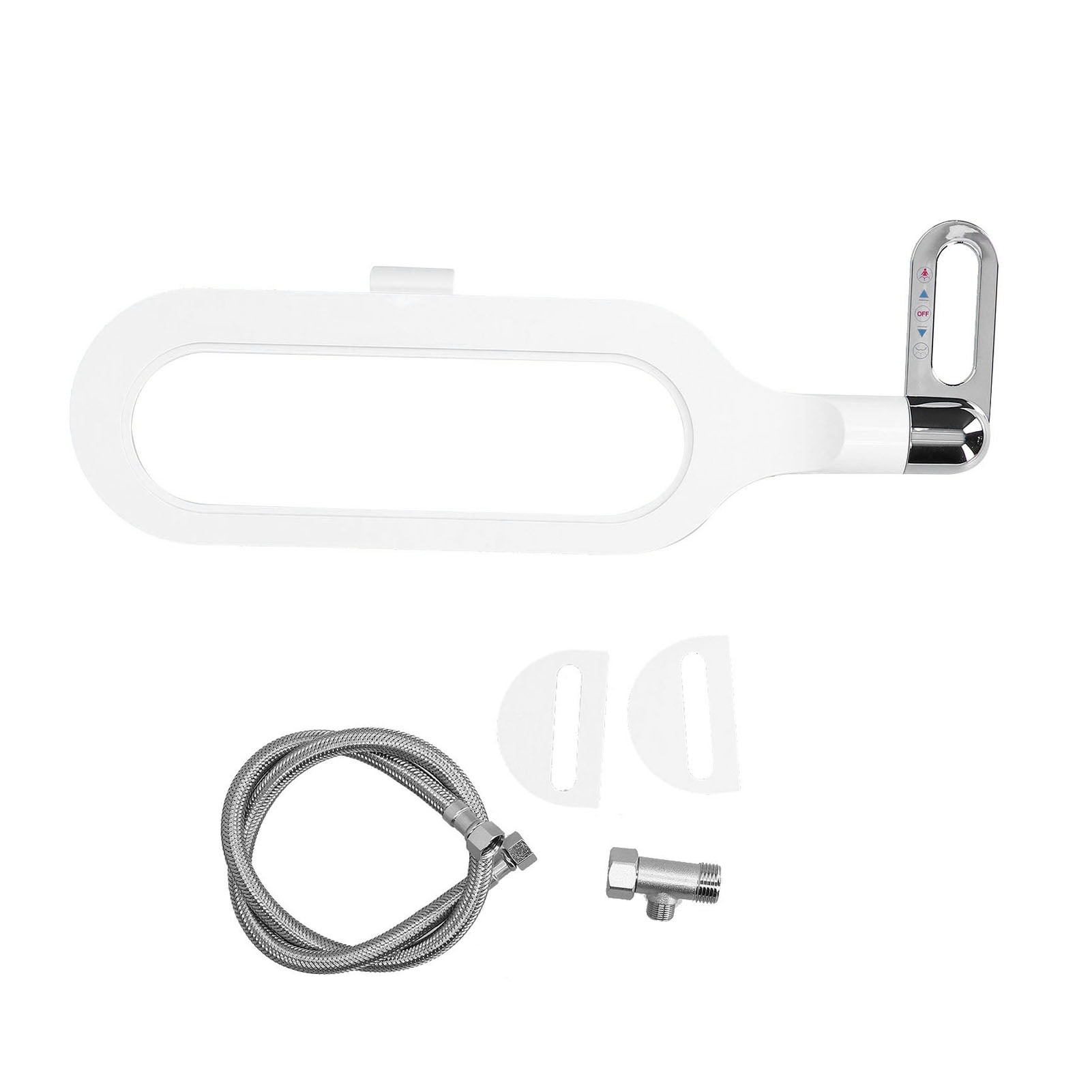 YAHHU G1/2 Ultra Thin Plastic Toilet Bidet Attachment, Non-Electric Dual Nozzle with Self Cleaning, Easy to Install Accessory, 17.3 inches / 44 cm