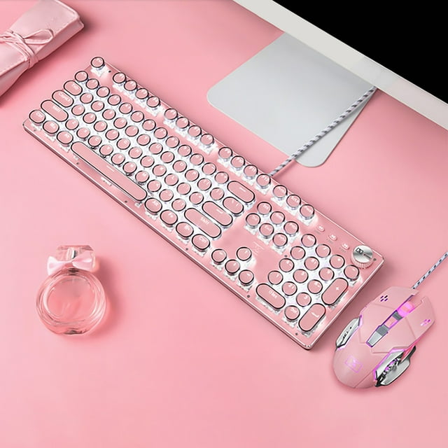 Xihbxyly Ofertas Del Prime Day Teclado Mecánico para Juegos con Cable y Retroiluminación Led Punks de Moda