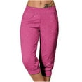 thumbnail image 1 of tarylea Womens Capri Pants Stretchy Drawstring Low Rise Jogger Pants Soft Comfy Lounge Cropped Yoga Pants with Pockets, 1 of 4