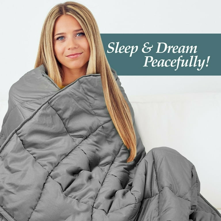 Heavy Weighted Blanket Queen Size 15lb Deep Sleep Reduce Anxiety
