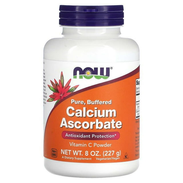 NOW Foods, Ascorbato de Calcio Puro, Polvo de Vitamina C, 227 g (8 onzas)