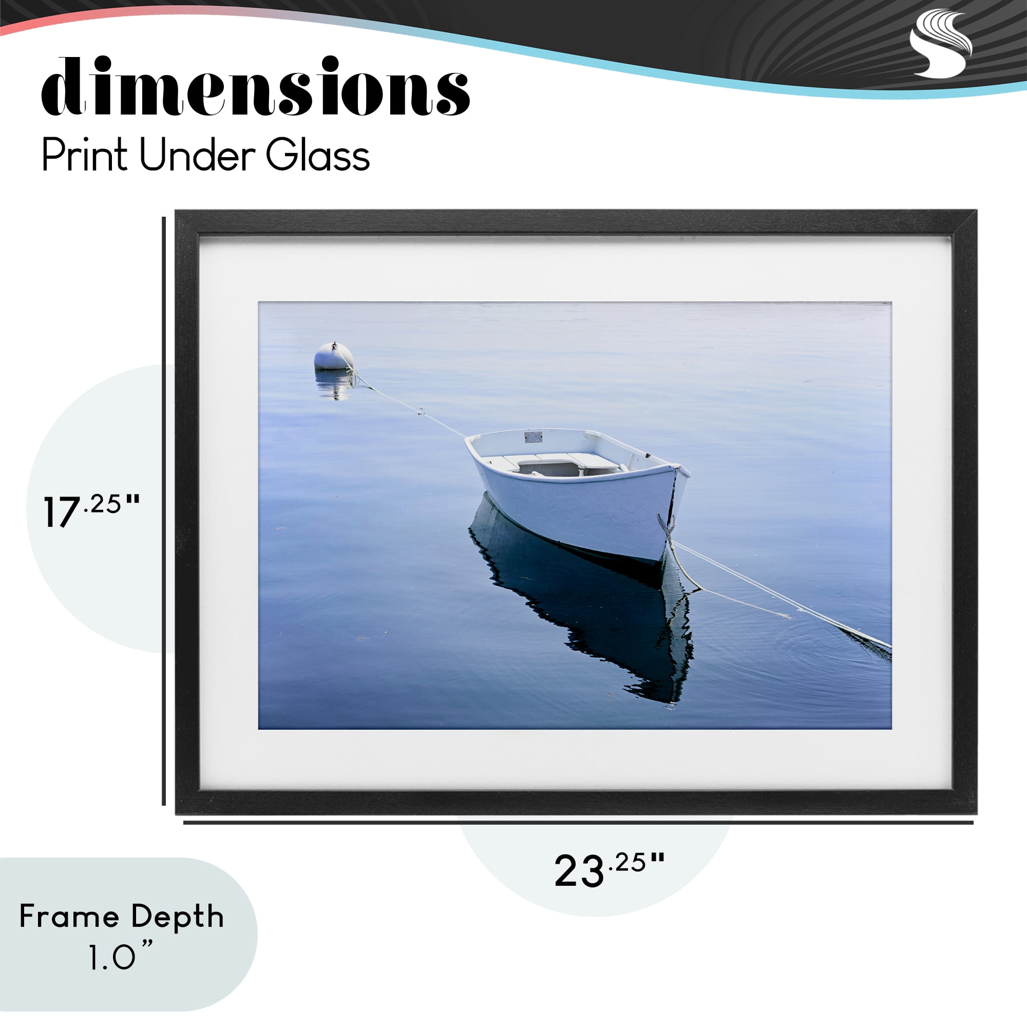 Stupell Industries Boat Tied to Dock Black Framed Print Under Glass, design by JLM Photographs