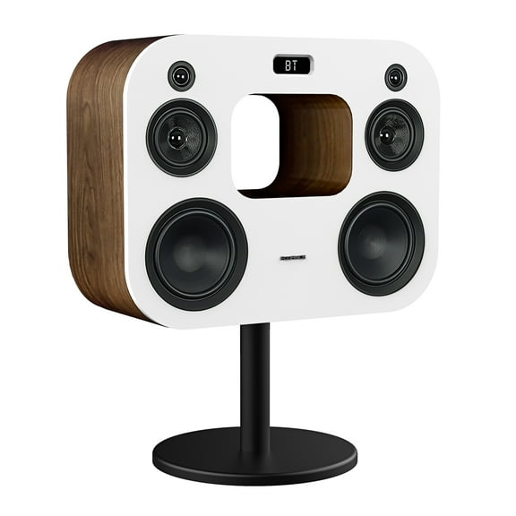Fluance Fi70WW Three-Way Wireless High Fidelity Music System with Powerful Amplifier & Dual 8" Subwoofers (White Walnut)