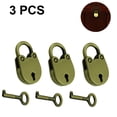 thumbnail image 1 of 3 Pack Vintage Style Mini Padlock Zinc Alloy Lock For Small Luggage Box Home Hardware Decoration Party Gift, 1 of 9