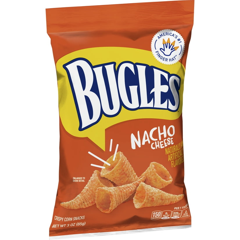 Bugles Nacho Cheese Crispy Corn Snacks, 3 oz
