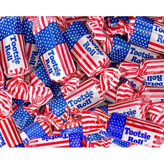 The Nile Sweets - Flag Tootsie Rolls -2 Pounds- Patriotic Candy - Red White and Blue Candy - Perfect for Fourth of July - 2 Pounds