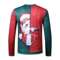 thumbnail image 4 of Pompotops Hauts Amusants pour Hommes Imprimé de Noël Col Rond Manches Longues T-Shirt Blouse en Solde, 4 of 5