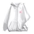 thumbnail image 5 of Breast Cancer Awareness Zip Up Hoodie Women Oversized Graphic Hooded Jackets Casual Fall Preppy Long Sleeve Sweatshirts, 5 of 7