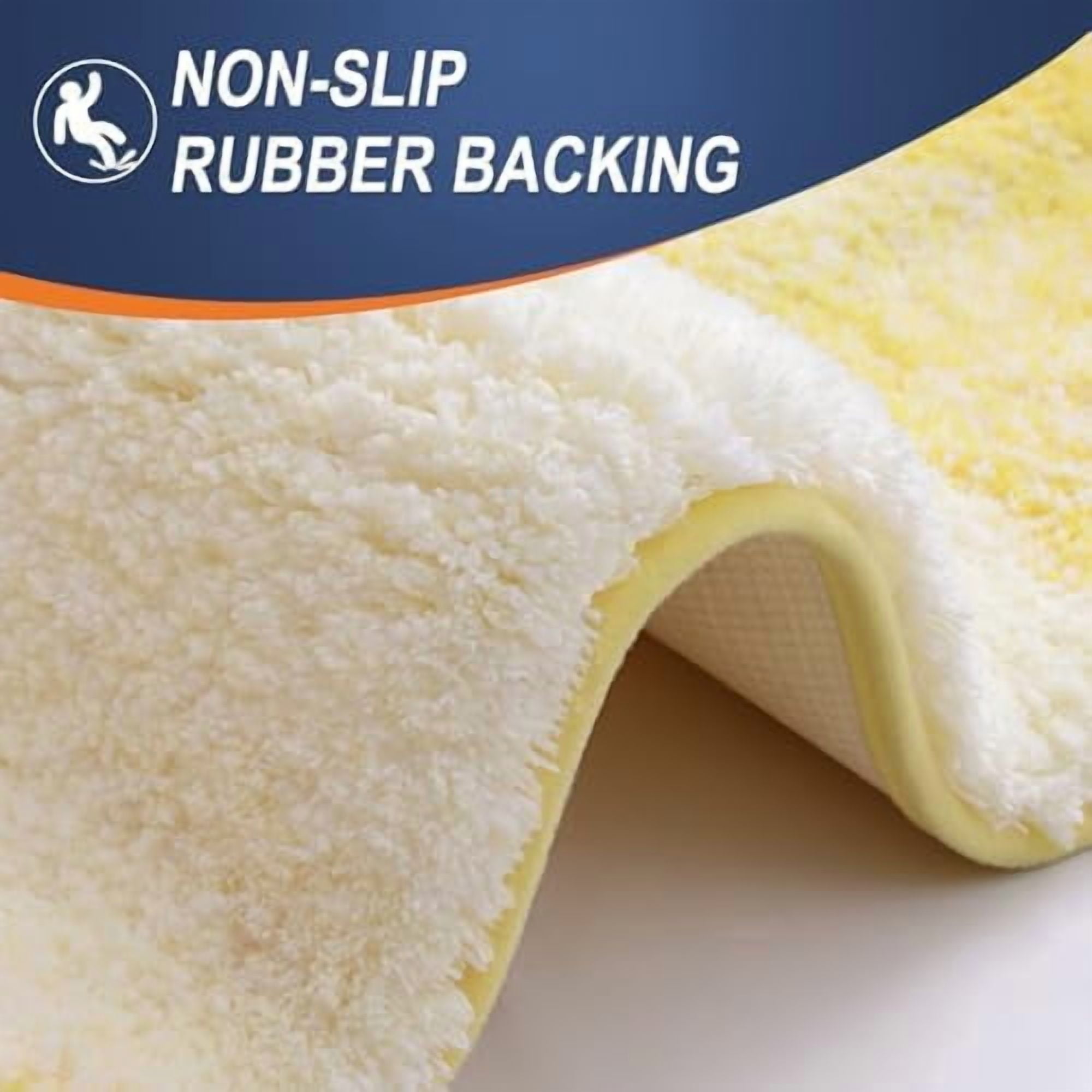 Bathroom Rug Mat 24x16, Extra Soft and Absorbent Microfiber Bath Rugs, Non-Slip Plush Shaggy Bath Carpet, Machine Wash Dry, Bath Mats for Bathroom Floor, Tub and Shower, Yellow
