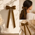 thumbnail image 4 of 10 Pack Velvet Christmas Tree Bows, lazos de terciopelo para arbol de navidad, 12.4 Inch, Pre-Tied Long Tail Velvet Ribbon Bows, Christmas Wreath Decorations, Gift Wrapping Bows and Garland Decor, 4 of 6