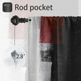 thumbnail image 3 of Abstract Window Curtains for Bedroom 42 x 63 Inch Rod Pocket Red and Black Grey Modern Dark Gray White Geometric Mens Boy Teen Art Aesthetic Living Room Treatment Set of 2 Curtain Panels Drapes, 3 of 6