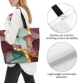 thumbnail image 5 of Large Capacity Single Shoulder Shopping Bag 19.7×15.7×5.9in Main Pocket Large To Accommodate Your Daily Needs Can Be Portable Can Be A Single Shoulder Back Deep Reddish-Brown Green Golden Marble, 5 of 8