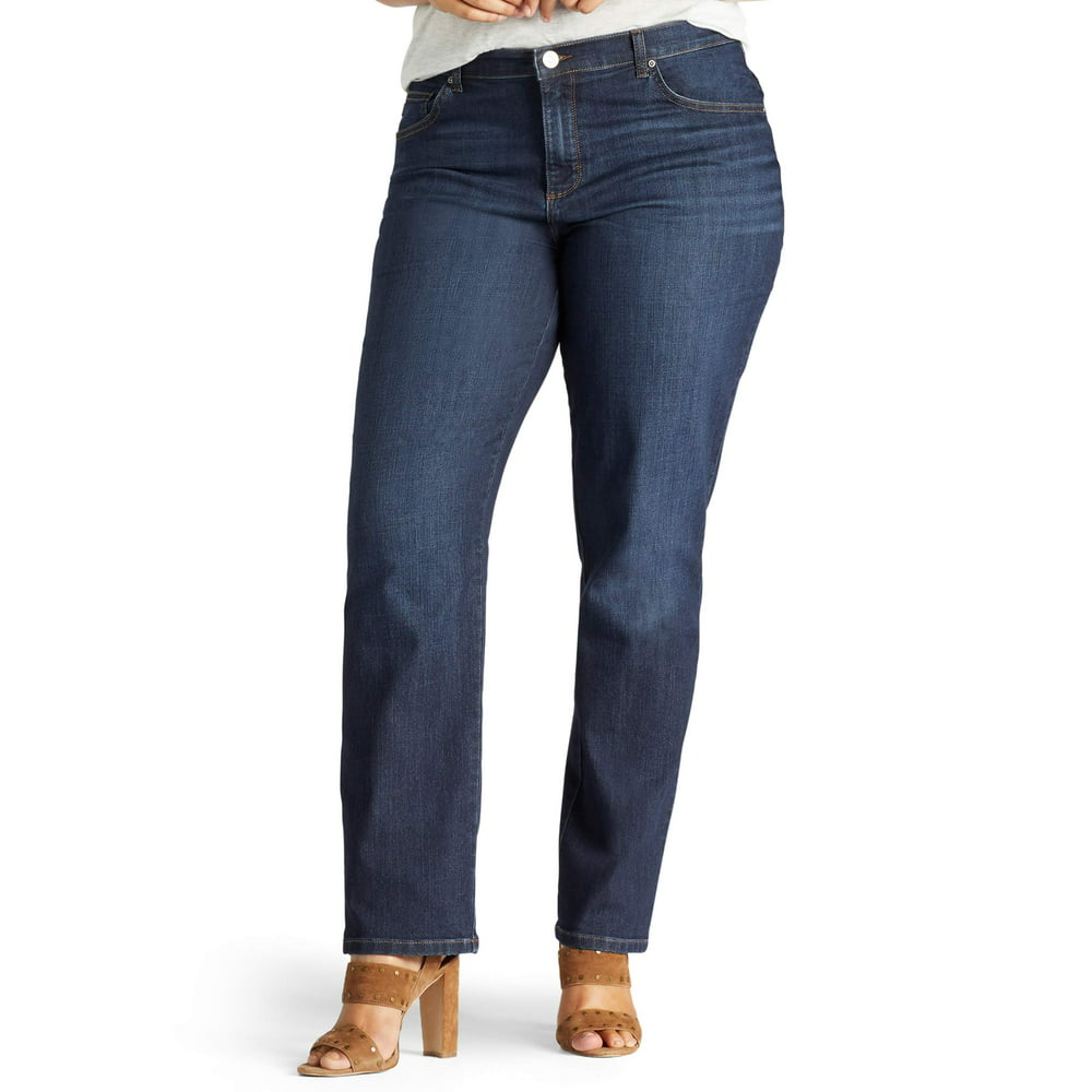 Lee - Lee Womens's Plus Stretch Relaxed Fit Straight Leg Jean - Walmart ...