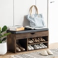 thumbnail image 5 of Banc de Rangement pour Chaussures avec Couvercle Rabattable Banc pour Entrée Pouces Banc de Rangement pour Chaussures avec Coussin Amovible en Cuir Pu pour Salon Hallyway, 5 of 5